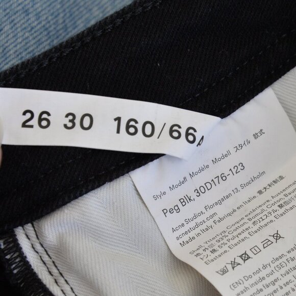 Acne Studios Bla Konst Peg Black Jeans Sz 26 - Picture 7 of 12